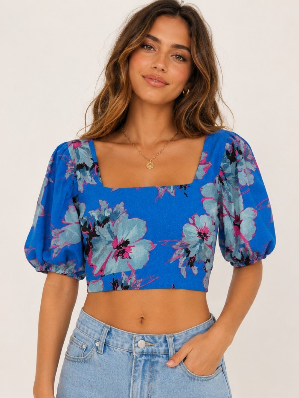 Band of the Free Floral Crop Top NWT